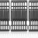 Adjustable Cast Iron Grill Grates, Universal Cooking Grid Grates Replacement for Gas Eletric Grill, Extends from 14" to 20" L, 8" Wide, 3 Pack