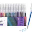 Grabie Glitter Gel Pens, 18 Colors Glitter Gel Pens Set, Retractable Sparkle Gel Ink Pens for Coloring Books, Journaling, Drawing, Scrapbooking & DIY Crafts, Smooth Writing Art Pens for Creative Work