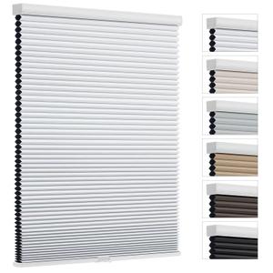 Changshade Cordless Cellular Shades, Blackout Room Darkening Black Out Honeycomb Blinds for Indoor Windows Bedroom, Pull Down Pleated Accordion Blind Easy Install, Shade Size 35" Wx64 H, White