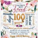 100th Birthday Gifts Women Blanket 50*60, Happy 100th Birthday Gift Ideas, 100th Birthday Decorations, Gifts for Women Turning 100, Gifts for 100-Year-Old, Best Bday Present 1926 Throw Blanket