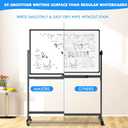 Rolling Dry Erase Board 48 x 32, maxtek Double-Sided Mobile White Board, Large Portable Magnetic Whiteboard with Stand - Easel Style Whiteboard with Wheels for Home Office Classroom School, Black