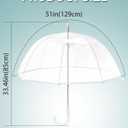 Clear Umbrella for Rain, Dome Bubble Umbrellas for Wedding, Windproof Transparent Umbrella with Large Canopy, Reinforced Fiberglass Frame & Aluminum Shaft, Lightweight for Prom & Outdoor Events