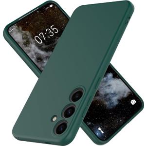 Silicone Case for Samsung Galaxy S25, Durable and Stylish Drop Tested Soft Silicone Gel Rubber Slim Fit Shockproof Protection Phone Cover for Samsung Galaxy S25 (Dark Green)