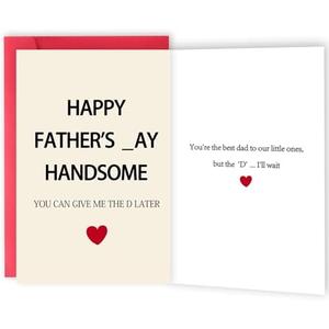 ICOOLYI Funny Father's Day Card – Happy Father’s Day Gift from Wife or Girlfriend – Hilarious Father's Day Gifts for Husband, Dad, or Boyfriend, Pack of 4