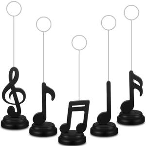 5 Pcs Music Note Balloons Photo Holders Balloon & Place Card Holder Table Centerpieces for Music Themed Party Decorations Weddings Birthdays Musical Note with Clips