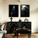 RUURUU 2Pcs Framed Black and White Christian Canvas Wall Art Jesus Christ Cross Wall Decor Redemption Faith Posters Religious Home Decor for Church Prayer Room Living Room Office 16x24inches