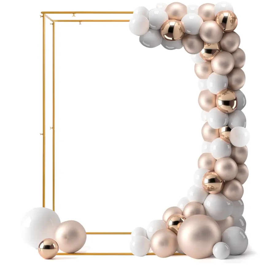 DOEWORKS Wedding 6.5 FT Gold Rectangle Arch Stand, Ceremony Balloon Arch Stand for Wedding, Birthday Party,Gold