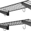 WALMANN 2 Pack Garage Wall Mount Shelves, 45x15 inch Wall Mounted Storage Shelves for Garage Heavy Duty Floating Shelf, Holds Up to 220 lbs(Black)