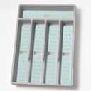 Silverware Organizer with Cutlery IconsSilverware Tray for Kitchen DrawerFlatware Tableware Cultery Drawer Organizer Utensil Organizer with Non-slip TPR LiningsKitchen Organization Essentials (Light Blue-Small)