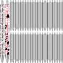 Qilery 50 Pcs Epoxy Stainless Steel Blanks Pen for DIY Back to School Glitter Metal Personalized Black Ink Pens for Classroom Office School Crafting Gift Business Office Student Teacher