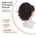LEEONS Afro Kinky Curly Drawstring Ponytail for Black Women, 10 Inch Short Updo Ponytail Extension with 4 Hidden Combs, Chestnut Highlights for Natural Look (MB/33#)​
