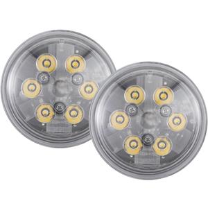 Super Bright Offroad PAR36 4.5" Round LED Conversion Headlight Bulb, 5300K Natural-White Spot Beam for Tractors, 2 Terminals Plug & Use, Corrosion/Vibration Resistant Waterproof, Silver Finish, 2-Pack