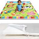 Foam Baby Play Mat 50x50, Removable and Machine Washable Cover, Thicken Cushioning Playmat and Perfect for Playpen, Non-Slip Bottom, Easy to Clean for Infants, Toddlers & Babies(Farm)