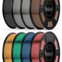 Metallic PLA Filament 1.75mmm, Metal-Like Shiny 3D Printer Filament, Metallic Silk 3D Filament, Compatible with Most FDM 3D Printers, 0.25KG Metal Silk, 8 Rolls