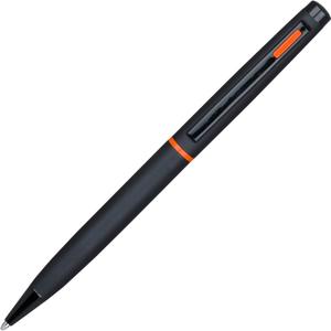Lanier 4G Matt Black Ballpoint Pen - Black Shiny Parts with Medium Tip 0.7mm Cross Style Refill (with Accents - Pink or Purple or Orange or Blue or White)