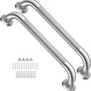 16 Inch Shower Grab Bars for Bathtubs,2 Pack Stainless Steel Bath Grab Bar, Knurled Bathroom Safety Rail, Shower Handrail Support, Handicap Elderly Senior Balance Assist Handles