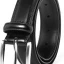 Mens Genuine Leather Dress Belt for Men, Handmade, 100% Cow Leather, Classic Casual and Business Belt Prong Buckle(1015/ Black/ 38)