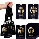 10 Sets VIP Badge Lanyard with Card, Plastic VIP Passes with Lanyard Backstage Pass Event Staff Lanyard for Music Party, Movie Night, Birthday Party, Concert Event
