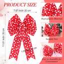 Zeyune 10 Pcs Mother's Day Wreath Bows Large Red Tree Topper Bow Heart Premade Ornament for Mother's Day Wreath Decorative for Spring Wedding Birthday Party Indoor Outdoor Home Decor