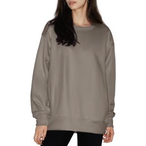 PUMIEY Women's Oversized Sweatshirts Fleece Crew Neck Hoodies with Pockets Long Sleeve Pullover Tops Three-No Collection Small