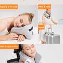 Rechargeable Heated Neck Pillow with Massage, 5000mAh Cordless Neck Heating Pad for Neck Pain, 3-Level Vibration Massage, 104-140 Adjustable Temp, 30/45/60Mins Timer, Type-C Cable & Storage Bag