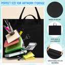 Abbylike 48x36 Inch Art Portfolio Bag Large Waterproof Nylon Carry Case Shoulder Strap Poster Board Painting Drawing Sketch Storage Artist Portfolio for Students Artwork Gift Supplies(Black)