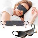 FRESHME 3D Eye Mask with Ear Loop - Lash Extensions Blackout Blindfold Glasses Sleep Mask with Removable Ears Plugs for Sleeping Noise Cancelling Travel Airplane, Eye Cover for Women Men Side Sleeper