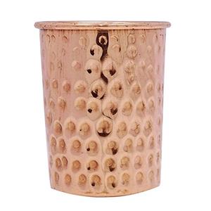 Traditional Indian Hammered Copper Glass Tumbler Tableware Drinkware Glassware