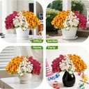 12 Bundles Artificial Daisies Flowers Outdoor Fake Plants White Gerber Daisy Fake Foliage Greenery Faux Plants for Graves Hanging Outside Planter Window Box Wedding Decoration