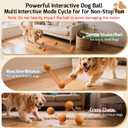 Chew Resistant Smart Interactive Dog Balls, Durable Food-Grade Rubber Material, Automatic Moving, Bouncing, Rotating Toy with Light for Medium, Large Dogs, IPX7 Waterproof (Orange)