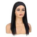 G&T Headband Wig for Women Black Straight Synthetic Headband Wig Glueless Heat Resistant Natutal Looking for Daily Party Use(18 inch) (1B)