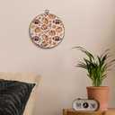 Sufamb Fall Football Pumpkin Round Wall Art Decor, Farmhouse Autumn Football Leaf Canvas Artwork Framed, Rustic Fall Wall Hanging Prints Decorations for Home Bedroom Living Room Decor, 10x10 Inches (rugby)