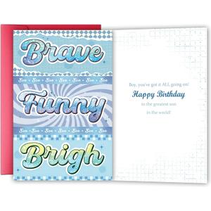 4 x Birthday Card for Son, Funny Birthday Card Gift for Adult Sons from Mom Dad Parents
