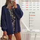 ATHMILE Womens Fall Oversized Cardigan Sweaters Long Lantern Sleeve Knit Open Front Lightweight Winter Fashion Clothes 2026 (Blue, S)