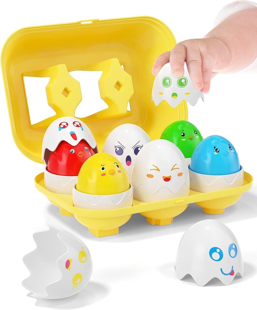 Yetonamr Easter Eggs Toys for Babies Boys Girls Kids, Toddler Easter Basket Stuffers Prefilled Easter Eggs with Toys Inside Filled Infant Montessori Toys Gifts for Toddlers Babies Boys