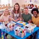 WILLBOND 12 Pcs Classroom Storage Caddies Stackable Utility Caddy, Clear