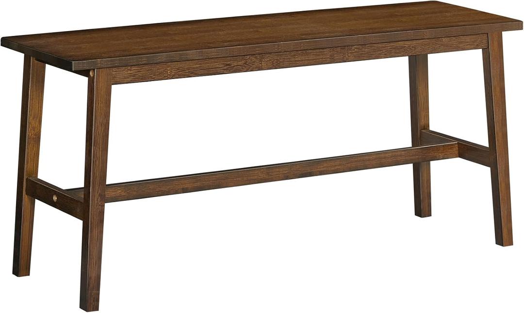 HOOBRO 39.3'' Bamboo Dining Bench, Farmhouse Kitchen Table Bench, Kitchen & Living Room Furniture, Easy to Assemble, Sturdy and Stable, Mocha MA03CD01G2, 11.8"d X 39.3"w X 17.7"h