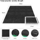 0.56in Thick 48 Sq Ft Gym Flooring for Home Gym, 12 Tiles Workout Exercise Equipment Mats, Rubber Top with EVA Foam, Interlocking Puzzle Floor Tiles for Fitness Room, Protective Flooring Mat