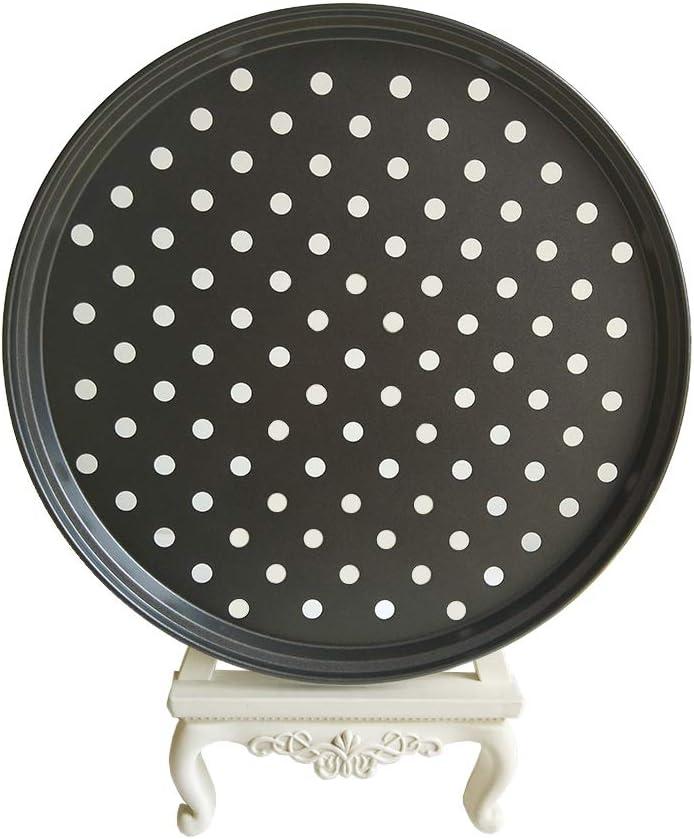 Non stick round pizza pan with holes for oven best perforated carbon steel pizza tray (10 inch)