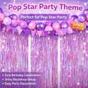Happy Mothers Day Decorations Melsan 3 Pack 3.2 x 8.2 ft Pinkish Purple Tinsel Fringe Curtain Backdrop, Sparkling Metallic Party Decorations for Girls Birthday, Bachelorette, Wedding, Photo Booth