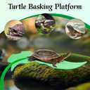 2 x Tree Frog Tank Accessories & Turtle Basking Platform 3PCS Set Leaf Decor - Reptile Habitat Decoration, Terrarium Accessories with Suction Cups for Turtles, Frogs, Geckos & Toads (Leaf)