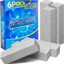 6 Pack Pumice Stone Toilet Bowl Cleaner, Pumice Stone for Cleaning, Powerfully Cleans Toilets, Bathtubs, Grills, Swimming Pools, Sinks (Gray)