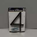 Modern House Numbers - 5 Inch Floating House Numbers With Nail Kit And Instructions Easy To Install, High Gloss Black Number 4