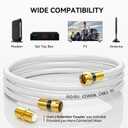 Nixsto RG6 Coaxial Cable, 3FT 6FT 10FT 15FT 25FT 50FT 100FT Coax Cable Cord | High Speed Internet, Digital TV Aerial with Gold F-Type Connector for HDTV,Satellite,Antenna,Modem with Extender- 100ft,White