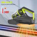 Mattress Vacuum Cleaner UV for Pet Hair,16kPa Power Suction UV Bed Vacuum Cleaner,140°F Heated Function,Ultrasonic High Tapping,HEPA Filter,Bed Vacuum for Sofa, Couch, Crib(Corded,4.5Amp)