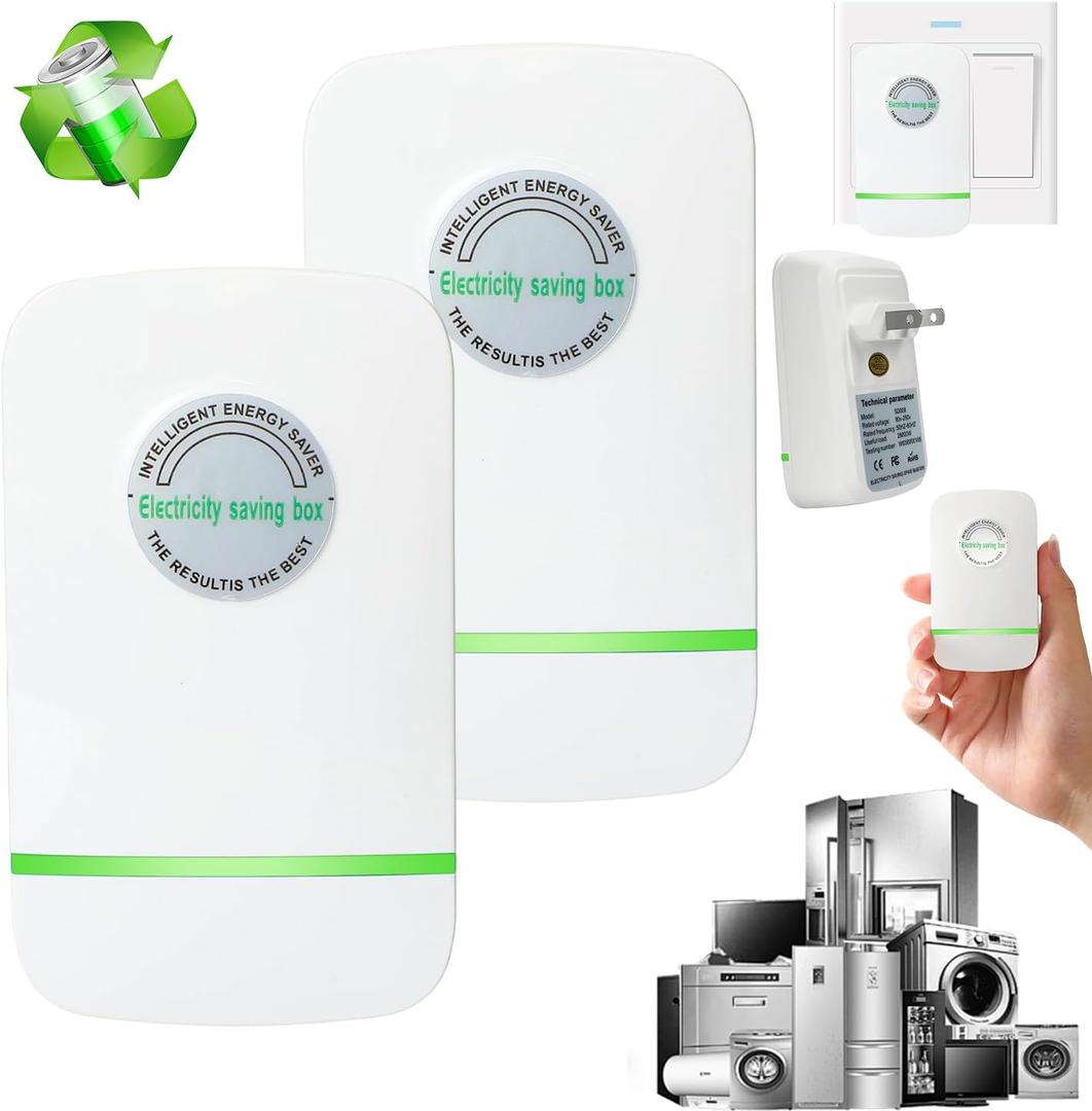 2PCS Energy Saver, 2026 Upgraded Power Energy Saving Device, Electricity Saving Device for Home US Plug 90V-250V 30KW, for Household Office Market