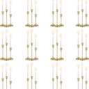 36Pack 12 Sets Brass Gold Metal Taper Candle Holders Candlestick Holders - Candle Holder for Halloween Decorations erfect for Table Centerpiece Mantel Party Wedding Christmas Home Decor (36)