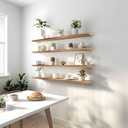 GXYAWPJ 48 Inch Floating Shelves for Wall Rustic Light Wood Wall Shelves for Bedroom Set of 4