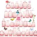 Valentine's Day Glass Bud Vases, Versatile Small Bud vases for Home and Wedding Decor, Exquisite Bridal Shower Table Centerpieces, Aromatherapy Bottles, Candle Holder, Gifts Idea(Pack of 30, Light Pink)