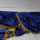 ELKCA Luxury Royal Blue Velvet Curtain Valances for Living Room with Beads(59inch,1 Panel)